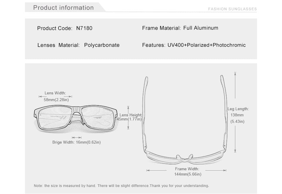 KINGSEVEN Men Polarized Sunglasses Aluminum Magnesium Sun Glasses