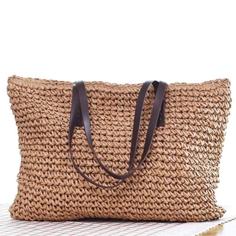  CWCYYDSYY Women's Straw Bags Tote with Bamboo Handles Rattan  Woven,Handbag Summer Boho Beach Purse(Brown) : Clothing, Shoes & Jewelry