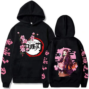 Harajuku Demon Slayer Plus Size Hoodie Kamado Nezuko Graphic Print