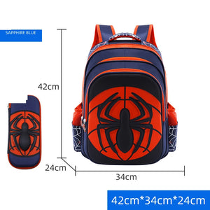 Disney Spiderman School Bag Pencil Case Captain America Children Cute Anime Figure Backpack Boys Primary Kids Kindergarten Gift