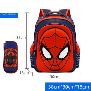 Disney Spiderman School Bag Pencil Case Captain America Children Cute Anime Figure Backpack Boys Primary Kids Kindergarten Gift