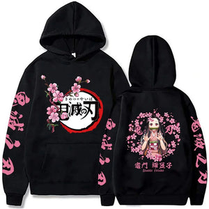 Harajuku Demon Slayer Plus Size Hoodie Kamado Nezuko Graphic Print