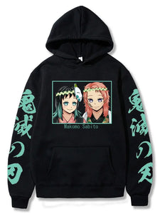 Harajuku Demon Slayer Plus Size Hoodie Kamado Nezuko Graphic Print