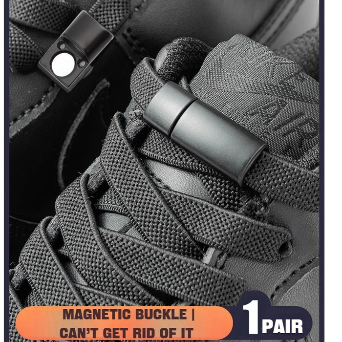 1Pair Magnetic Lock Shoelaces without ties Flat Elastic Laces Sneakers Boots No Tie Shoelace