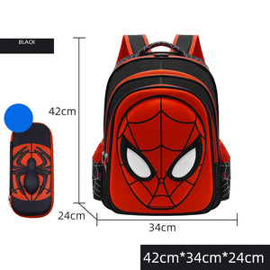 Disney Spiderman School Bag Pencil Case Captain America Children Cute Anime Figure Backpack Boys Primary Kids Kindergarten Gift