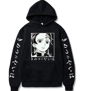 Harajuku Demon Slayer Plus Size Hoodie Kamado Nezuko Graphic Print