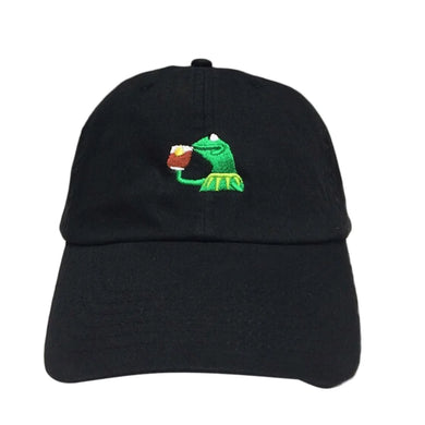 Tea Drinking Frog Baseball Caps Embroidered Golf Cap None of My Business Visors